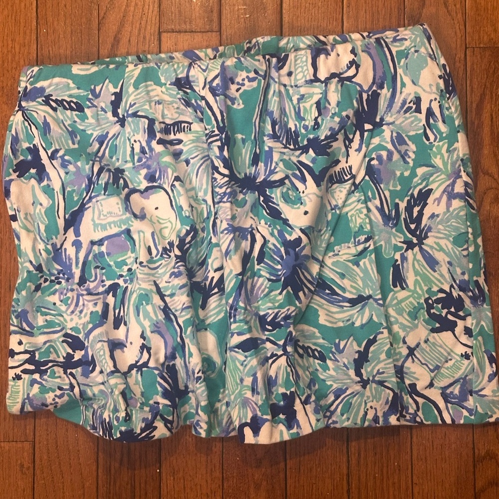 Lilly Pulitzer Teal and Navy Floral Skort/skirt